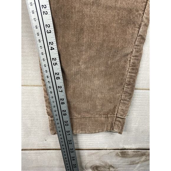 Jachs Corduroy Pants Mens 30x31 Brown Ares Slim Straight Fit Tapered Distressed - Picture 8 of 12